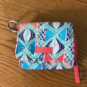 Vera Bradley compact wallet Go Fish coral